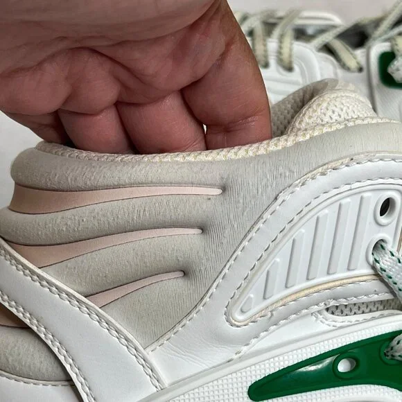 Gucci White Leather GG Monogram High-Top Sneakers Size 7 Mens Basketball Shoes - Picture 12 of 15